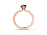 Rose gold Fancy Black Marquise Cut Brilliant Pavé Band Solitaire with Four-Prong Setting_3