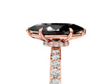 Rose gold Fancy Black Marquise Cut Brilliant Pavé Band Solitaire with Four-Prong Setting_5