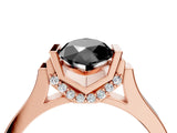 Rose gold Fancy Black Marquise Cut Brilliant Solitaire Diamond Ring with Channel Set Band and Bar Prong Setting_16