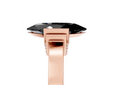 Rose gold Fancy Black Marquise Cut Brilliant Solitaire Diamond Ring with Channel Set Band and Bar Prong Setting_17