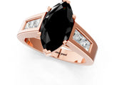 Rose gold Fancy Black Marquise Cut Cut Channel Set Solitaire Ring with Four-Prong Setting_1