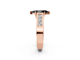 Rose gold Fancy Black Marquise Cut Cut Channel Set Solitaire Ring with Four-Prong Setting_2