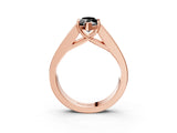 Rose gold Fancy Black Marquise Cut Cut Channel Set Solitaire Ring with Four-Prong Setting_3