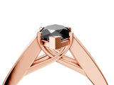 Rose gold Fancy Black Marquise Cut Cut Channel Set Solitaire Ring with Four-Prong Setting_4