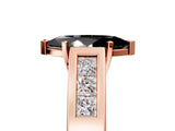 Rose gold Fancy Black Marquise Cut Cut Channel Set Solitaire Ring with Four-Prong Setting_5