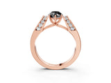 Rose gold Fancy Black Marquise Cut Cut Diamond Channel Set Solitaire Ring with Four-Prong Setting_3