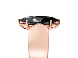 Rose gold Fancy Black Marquise Cut Cut Diamond Channel Set Solitaire Ring with Four-Prong Setting_5
