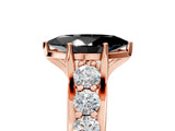 Rose gold Fancy Black Marquise Cut Cut Diamond Engagement Ring with Pavé Band and Four-Prong Setting_5