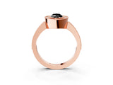 Rose gold Fancy Black Marquise Cut-Cut Diamond Halo Engagement Ring with Pave Band and Prong Setting_3