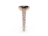 Rose gold Fancy Black Marquise Cut Cut Diamond Pavé Band Solitaire with Four-Prong Setting_2