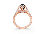 Rose gold Fancy Black Marquise Cut Cut Diamond Pavé Band Solitaire with Four-Prong Setting_3