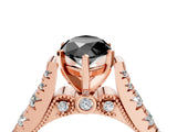Rose gold Fancy Black Marquise Cut Cut Diamond Pavé Band Solitaire with Four-Prong Setting_4