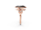 Rose gold Fancy Black Marquise Cut Cut Halo Diamond Infinity Band with Four-Prong Setting_2