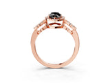 Rose gold Fancy Black Marquise Cut Cut Halo Diamond Infinity Band with Four-Prong Setting_3