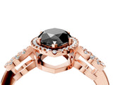 Rose gold Fancy Black Marquise Cut Cut Halo Diamond Infinity Band with Four-Prong Setting_4