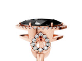 Rose gold Fancy Black Marquise Cut Cut Halo Diamond Infinity Band with Four-Prong Setting_5