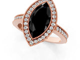 Rose gold Fancy Black Marquise Cut Cut Halo Pavé Diamond Ring_1