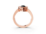 Rose gold Fancy Black Marquise Cut Cut Halo Pavé Diamond Ring_3