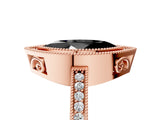Rose gold Fancy Black Marquise Cut Cut Halo Pavé Diamond Ring_5