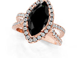 Rose gold Fancy Black Marquise Cut Cut Halo Split Shank Pave Set Ring_1