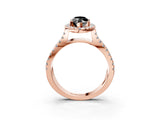 Rose gold Fancy Black Marquise Cut Cut Halo Split Shank Pave Set Ring_3