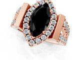 Rose gold Fancy Black Marquise Cut Cut Halo Split Shank Prong Set Ring_1