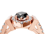 Rose gold Fancy Black Marquise Cut Cut Halo Split Shank Prong Set Ring_4