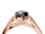 Rose gold Fancy Black Marquise Cut Cut Pave Split Shank Engagement Ring with Four-Prong Setting_4