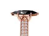 Rose gold Fancy Black Marquise Cut Cut Pave Split Shank Engagement Ring with Four-Prong Setting_5