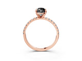 Rose gold Fancy Black Marquise Cut Diamond Brilliant Solitaire Ring with Pavé Band and Four-Prong Setting_27