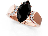 Rose gold Fancy Black Marquise Cut Diamond Channel Set Solitaire Ring with Four-Prong Setting_13