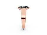 Rose gold Fancy Black Marquise Cut Diamond Channel Set Solitaire Ring with Four-Prong Setting_14