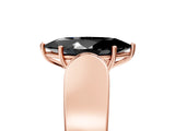 Rose gold Fancy Black Marquise Cut Diamond Channel Set Solitaire Ring with Four-Prong Setting_17