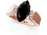 Rose gold Fancy Black Marquise Cut Diamond Channel Set Solitaire Ring with Four-Prong Setting_25