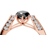 Rose gold Fancy Black Marquise Cut Diamond Channel Set Solitaire Ring with Four-Prong Setting_28