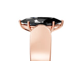Rose gold Fancy Black Marquise Cut Diamond Channel Set Solitaire Ring with Four-Prong Setting_29