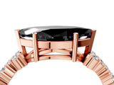 Rose gold Fancy Black Marquise Cut Diamond Cluster Pavé Band with Four-Prong Setting_16