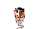 Rose gold Fancy Black Marquise Cut Diamond Cluster Pavé Band with Four-Prong Setting_17
