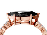 Rose gold Fancy Black Marquise Cut Diamond Cluster Pavé Band with Four-Prong Setting_7