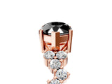 Rose gold Fancy Black Marquise Cut Diamond Cluster Pavé Band with Four-Prong Setting_8