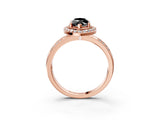 Rose gold Fancy Black Marquise Cut Diamond Double Halo Ring with Split Shank and Four-Prong Setting_3