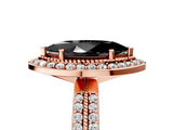 Rose gold Fancy Black Marquise Cut Diamond Double Halo Ring with Split Shank and Four-Prong Setting_5