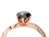Rose gold Fancy Black Marquise Cut Diamond Engagement Ring with Side Stone Accents and Four-Prong Setting_100