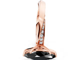 Rose gold Fancy Black Marquise Cut Diamond Engagement Ring with Side Stone Accents and Four-Prong Setting_96