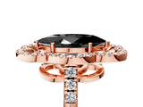 Rose gold Fancy Black Marquise Cut Diamond Floral Halo Split Shank Prong Setting Ring_17