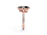 Rose gold Fancy Black Marquise Cut Diamond Halo Pave Band with Four-Prong Setting_5