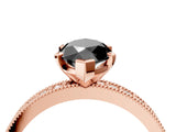 Rose gold Fancy Black Marquise Cut Diamond Milgrain Pavé Engagement Ring with Four-Prong Setting_4