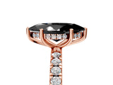 Rose gold Fancy Black Marquise Cut Diamond Pave Band Solitaire Ring with Four-Prong Setting_17