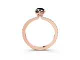 Rose gold Fancy Black Marquise Cut Diamond Ring with Pavé Band and Four-Prong Setting_3