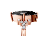 Rose gold Fancy Black Marquise Cut Diamond Ring with Side Stones and Four-Prong Setting_41